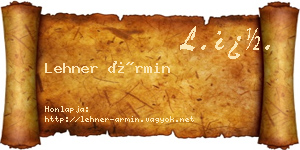 Lehner Ármin névjegykártya